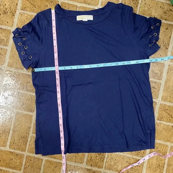 Michael Kors Blue T shirt Laced Sleeves - Picture 9 of 9